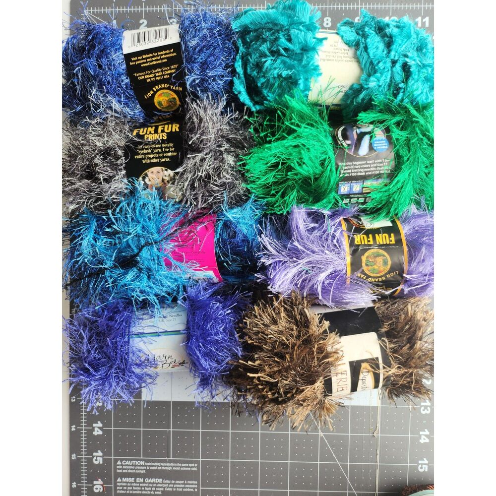 8 New Skeins of Fun Fur Yarn B35
